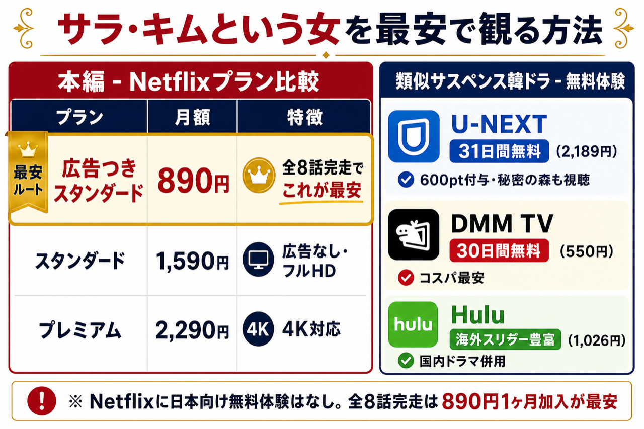 Netflix 3プラン比較 サラ・キムという女を最安で観る