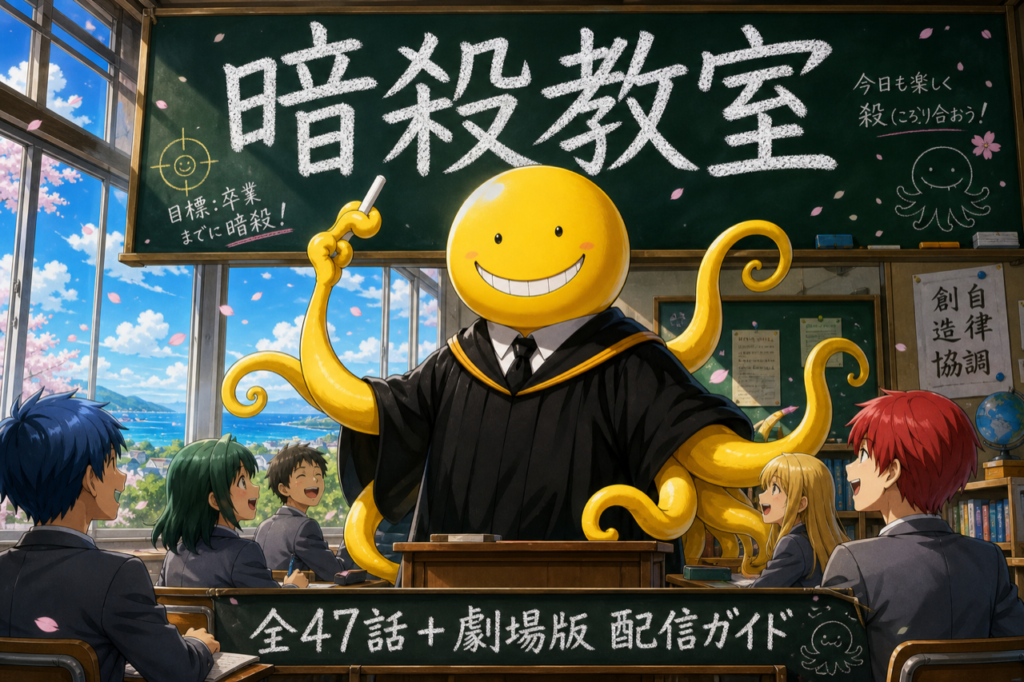 暗殺教室 配信ガイド DMM TVで1期2期全話+劇場版見放題・累計2,500万部の大ヒット作