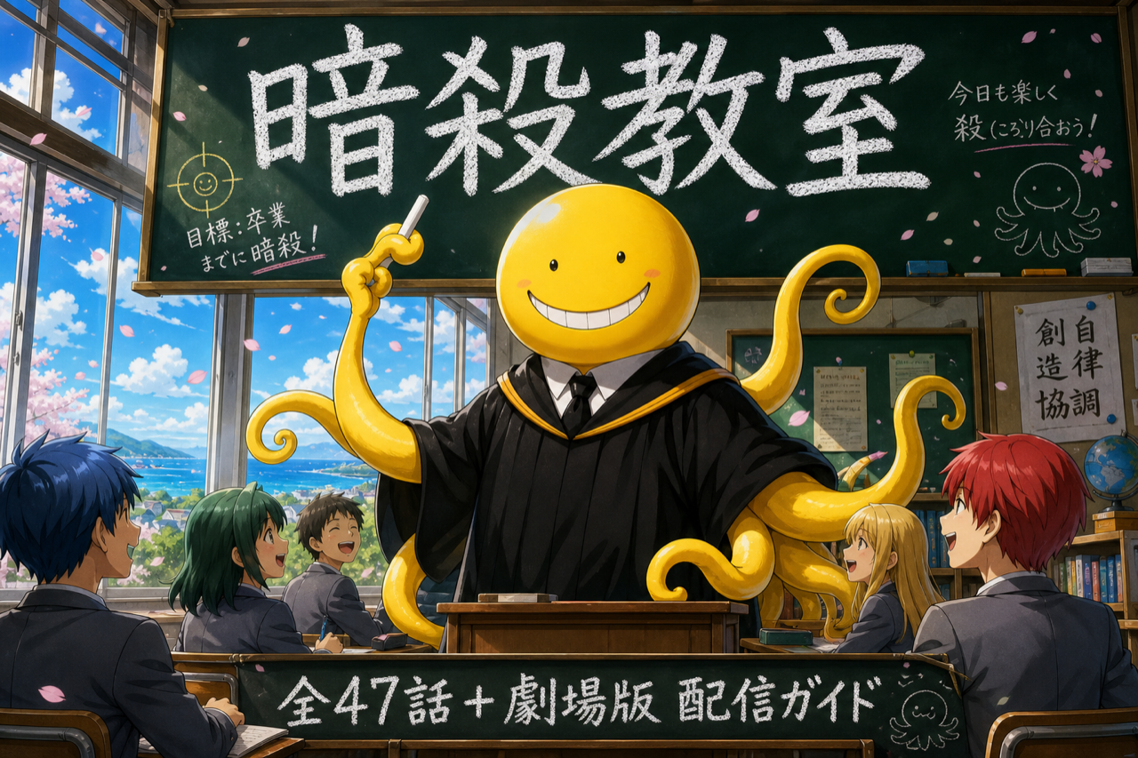 暗殺教室 配信ガイド DMM TVで1期2期全話+劇場版見放題・累計2,500万部の大ヒット作